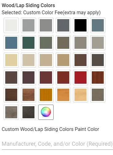 choose rianbow add custom color swatch